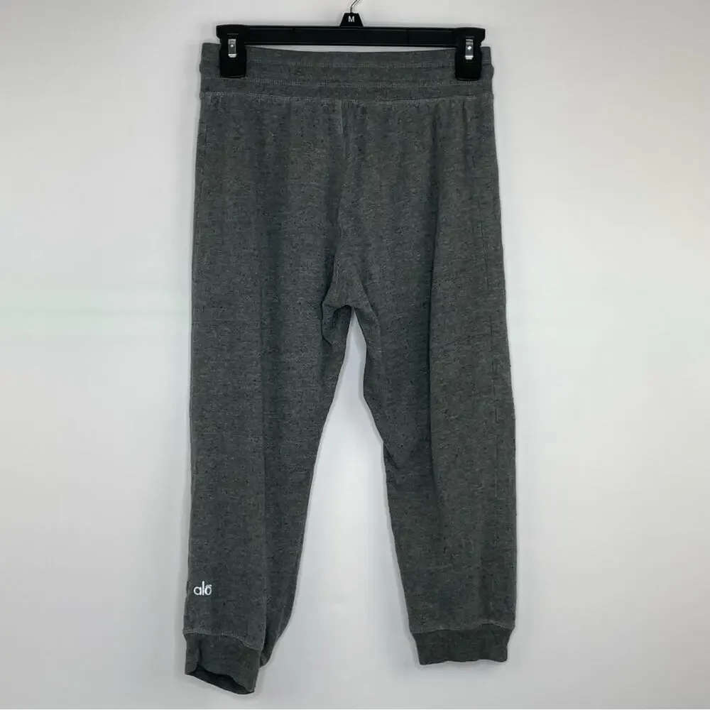 Alo gray cropped joggers sweat pants size Small Petite